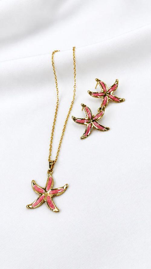 Conjunto Estrela Mako A�o Inoxidavel Dourado