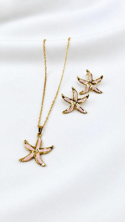 Conjunto Estrela Mako A�o Inoxidavel Dourado