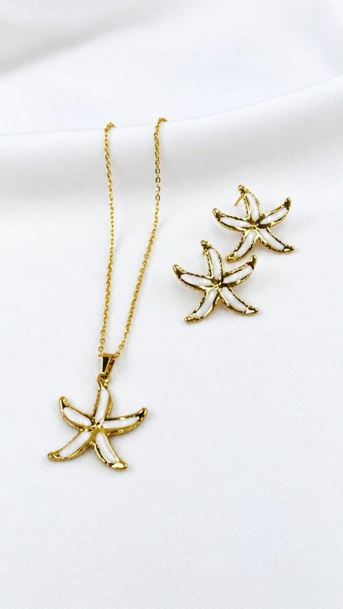 Conjunto Estrela Mako A�o Inoxidavel Dourado