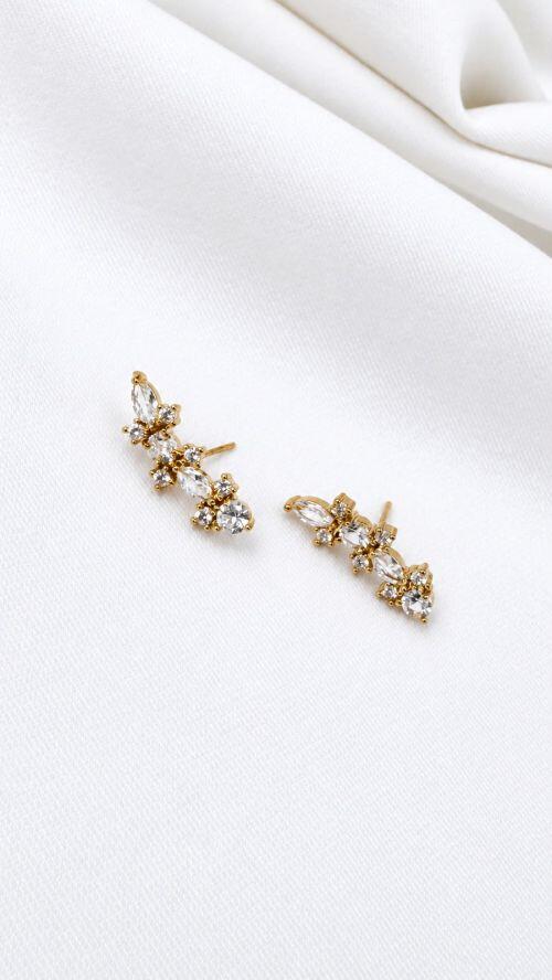 Brinco �ris Cristal Dourado