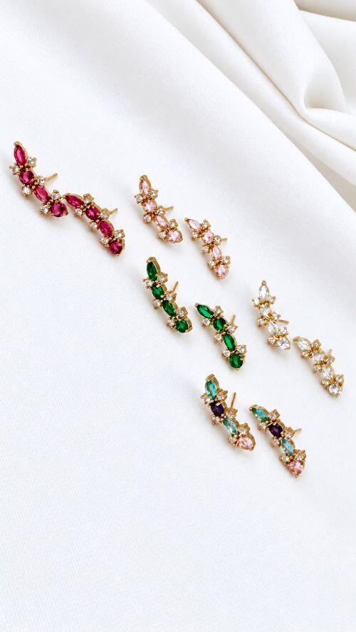 Brinco �ris Cristal Dourado