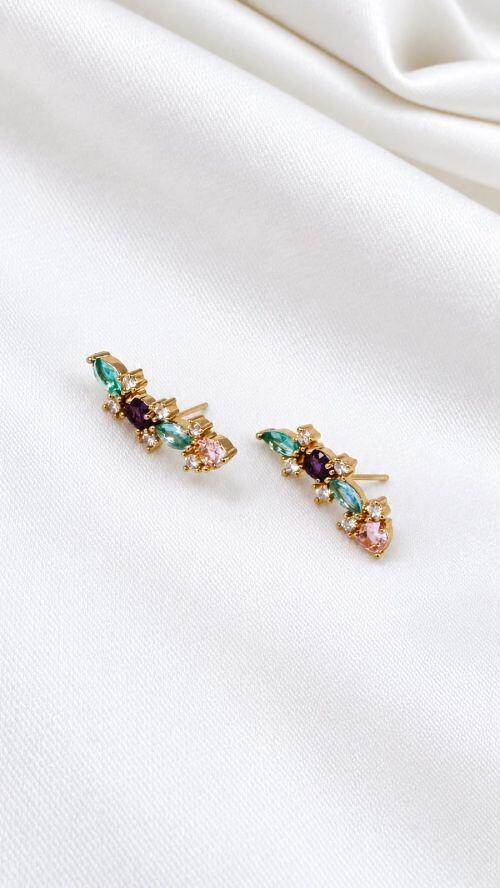 Brinco �ris Cristal Dourado
