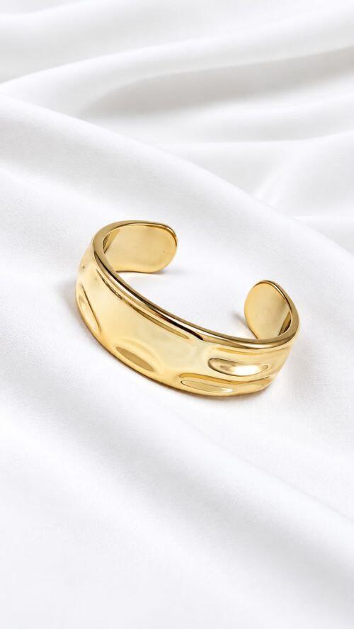 Kit Dois Bracelete Organico Quadrado Dourado