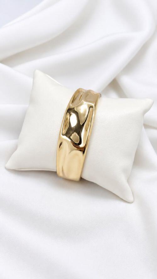 Kit Dois Bracelete Organico Quadrado Dourado