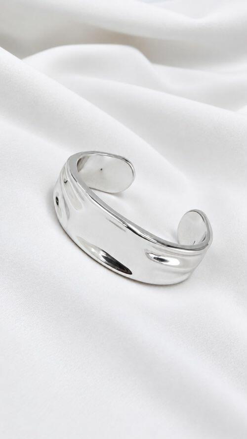 Kit Dois Bracelete Organico Quadrado Prata