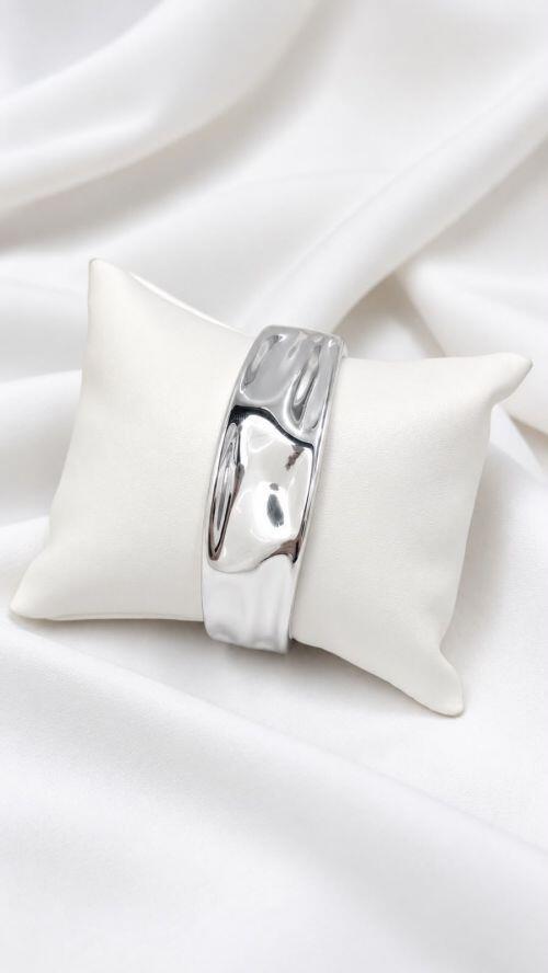 Kit Dois Bracelete Organico Quadrado Prata