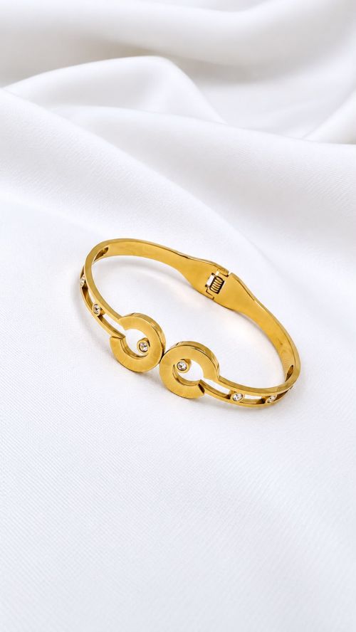 Bracelete Roma Dourado A�o Inoxidavel