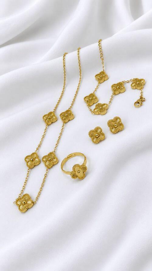 Kit Completo Inspira��o Virginia Dourado A�o Inoxidavel