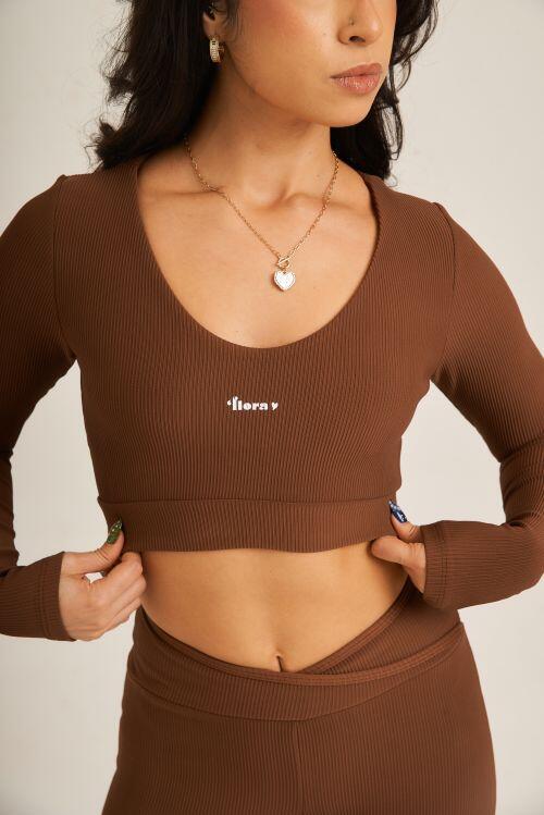 Comprar Cropped Long Sleeve Coffee - a partir de R$105,60