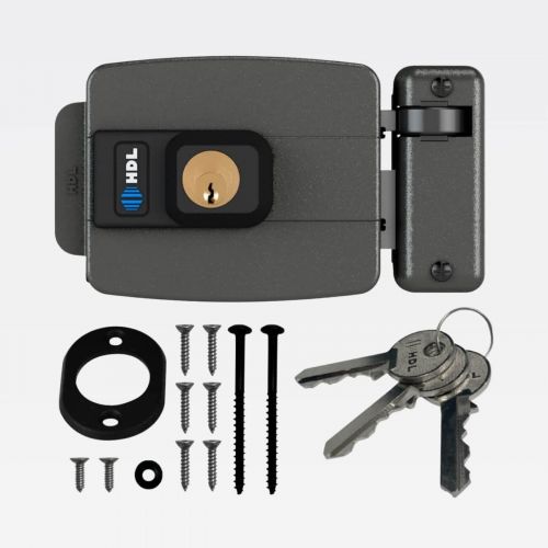 Fechadura El�trica HDL C90 STD AD Dupla Externa Port�o Abertura para Dentro Cinza 90.01.03.029