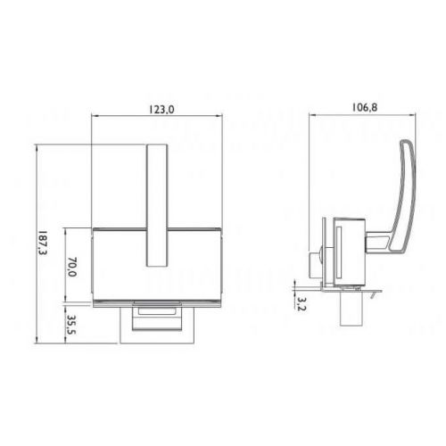 Fechadura El�trica PV90 1R-L AD HDL Para Porta Vidro 1 Folha Inox Puxador 90.01.03.085