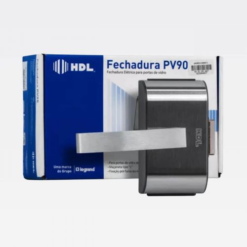 Fechadura El�trica PV90 2R-L AD HDL Para Porta Vidro 2 Folhas Inox 90.01.03.083