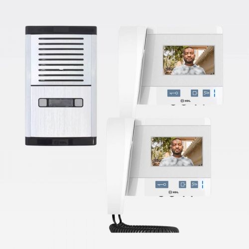 Conjunto V�deo Porteiro Coletivo HDL 2 Pontos com C�mera e 2 Monitores 4,3" para Condom�nio