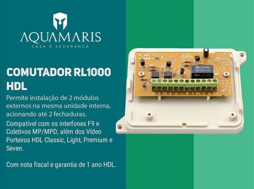 Comutador RL1000 HDL para 2 M�dulos Externos Porteiro Eletr�nico Creme HDL 90.02.01.179