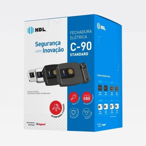 Fechadura El�trica C90 PRO AD HDL Bot�o Ajust�vel 31-87mm Preta 90.01.03.042