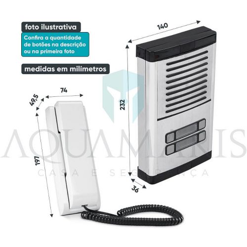 Kit Porteiro Eletr�nico Coletivo HDL MPS 2 Pontos + M�dulo Acionamento + Gabinete GS-2 + 2 Monofones AZ-01 + Fonte TRA-400