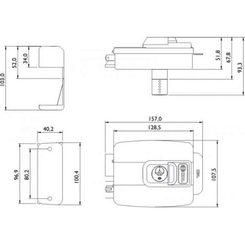Kit Fechadura El�trica C90 AF HDL Abertura Externa + Controles Remotos