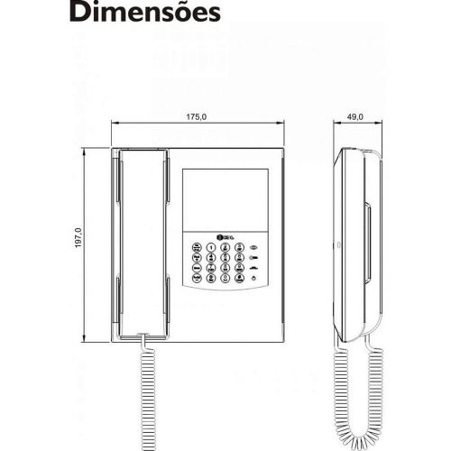 Unidade Interna Monitor V�deo Porteiro HDL Sense 4,3" c/ Telefone