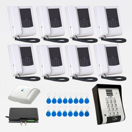 Kit V�deo Porteiro Coletivo HDL F20 V�deo ID 8 Pontos c/ Leitor RFID + Telefones