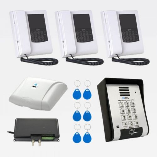 Kit Vídeo Porteiro Coletivo HDL F20 Vídeo ID 3 Pontos c/ Leitor RFID + Telefones