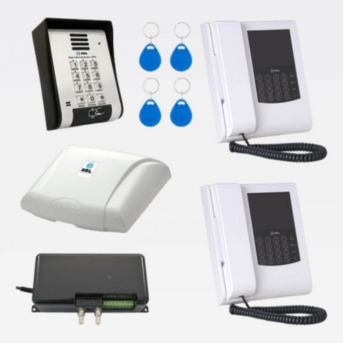 Kit Vídeo Porteiro Coletivo HDL F20 Vídeo ID 2 Pontos c/ Leitor RFID + Telefones