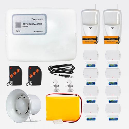 Kit Alarme Wifi Continente ALW320 2 Sensores Infravermelho + 6 Sensores Magn�ticos Sem Fio