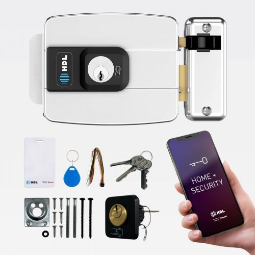 Fechadura El�trica C-90 Control HDL Abertura para Dentro Inox RFID + App HDL 90.01.03.050