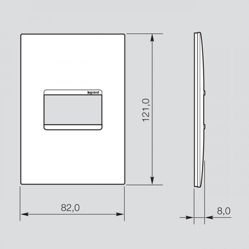 Placa 1 Posto PIAL Plus+ 4x2 Branco Legrand 618501BC