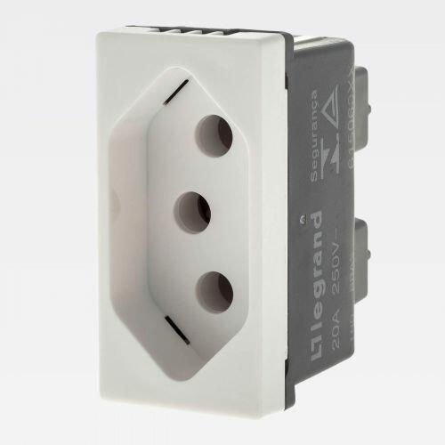Módulo Tomada 2P+T 20A PIAL Plus+ 250V Borne Parafuso Branco Legrand 615060BC