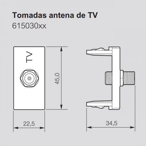 M�dulo Tomada Antena TV PIAL Plus+ Conector F Branco Legrand 615030BC