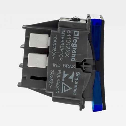 M�dulo Interruptor Simples PIAL Plus+ 10A 250V Borne Autom�tico Preto Legrand 611010PT