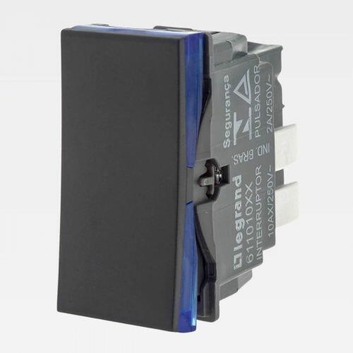 Módulo Interruptor Simples PIAL Plus+ 10A 250V Borne Automático Preto Legrand 611010PT