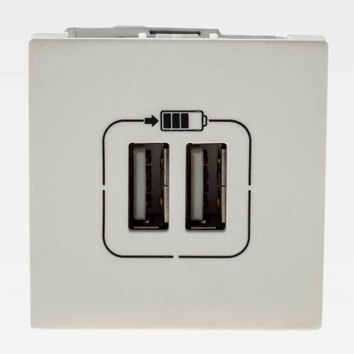 Módulo Carregador USB Duplo PIAL Plus+ 3000mA Branco Legrand 615089BC