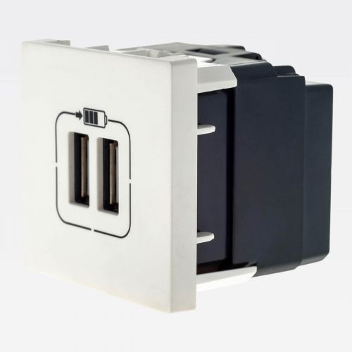 M�dulo Carregador USB Duplo PIAL Plus+ 3000mA Branco Legrand 615089BC