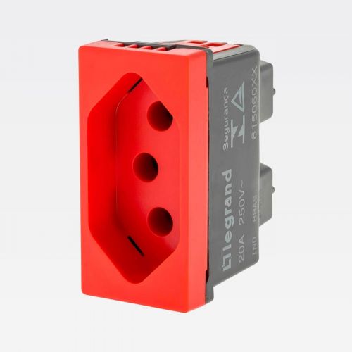 M�dulo Tomada 20A PIAL Plus+ 2P+T Bivolt Vermelho Legrand 615079VM