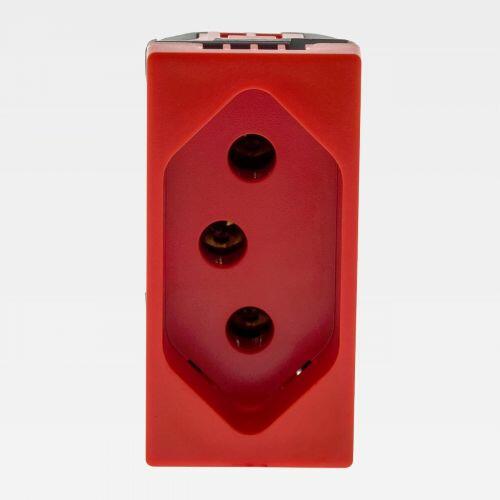 Módulo Tomada 20A PIAL Plus+ 2P+T Bivolt Vermelho Legrand 615079VM