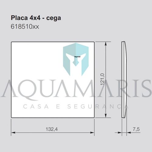 Placa Cega 4x4 PIAL Plus+ Preta Legrand 618510PT