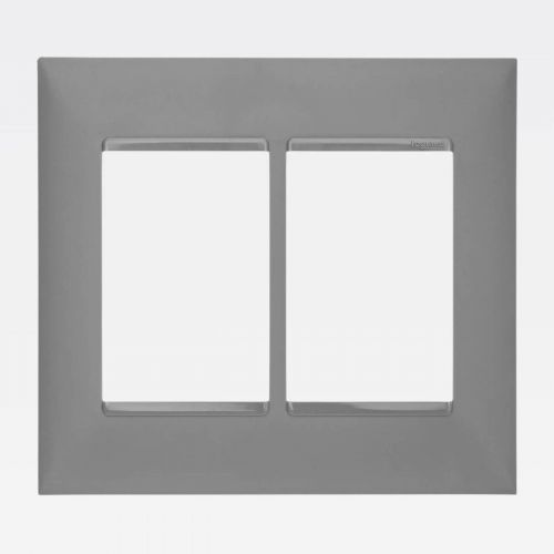 Placa 3+3 Postos 4x4 PIAL Plus+ Cinza Legrand 618516CZ