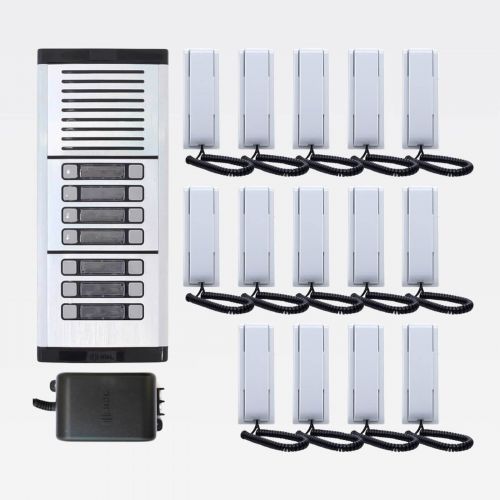 Kit Interfone Coletivo HDL 14 Pontos MPS Gabinete GS-3 + M�dulo 8+6 Bot�es + 14 Monofones AZ-01 + Fonte TRA-400