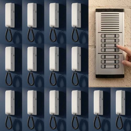 Kit Interfone Coletivo HDL 14 Pontos MPS Gabinete GS-3 + M�dulo 8+6 Bot�es + 14 Monofones AZ-01 + Fonte TRA-400