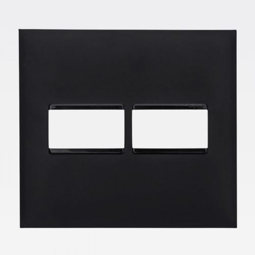Placa 4x4 1+1 Postos PIAL Plus+ Preta Legrand 618511PT
