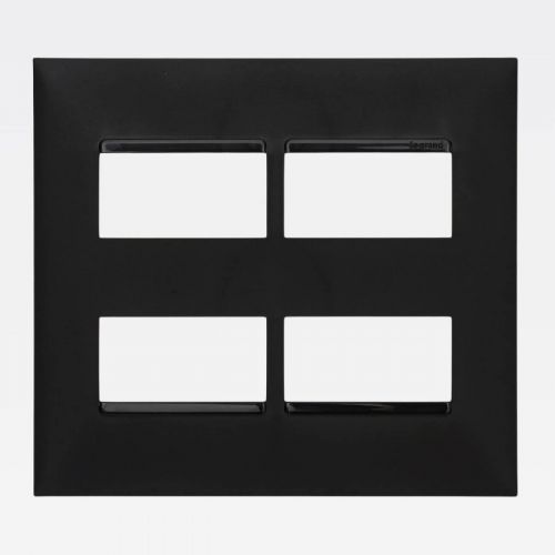 Placa 2+2 Postos 4x4 PIAL Plus+ Preto Legrand 618514PT