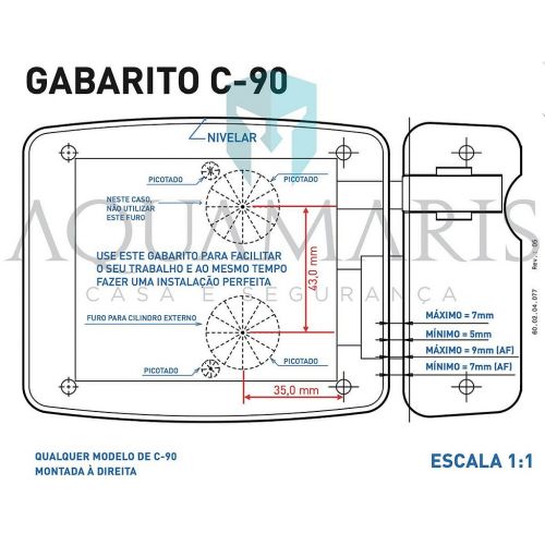 Fechadura El�trica HDL C-90 PRO AD AJ Bot�o Inox Cilindro Ajust�vel 31-87mm HDL 90.01.03.071