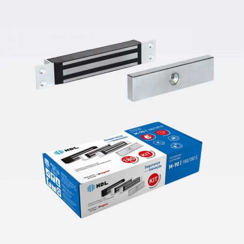Fechadura Magn�tica HDL M-90 180kg Sobrepor Externa Anticorros�o Branca/Preta HDL