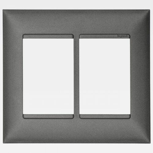 Placa 3+3 Postos PIAL Plus+ 4x4 Alum�nio Legrand 618516AL