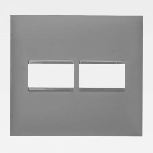 Placa 4x4 1+1 Postos PIAL Plus+ Cinza Legrand 618511CZ
