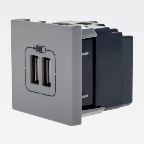 M�dulo Carregador USB Duplo PIAL Plus+ 3000mA Cinza Legrand 615089CZ