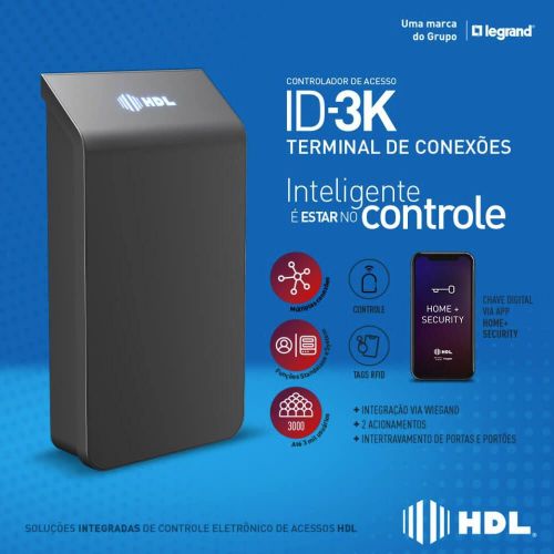 Terminal Conex�es ID-3K HDL 3000 Usu�rios IP66 90.02.26.000