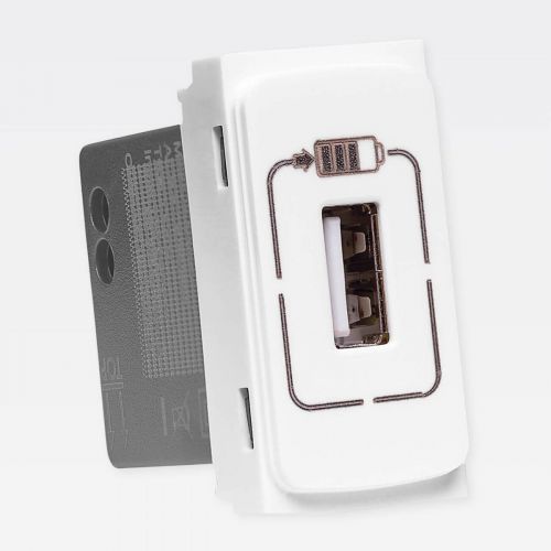 Módulo Carregador USB PIAL Zeffia 1500mA Bivolt Branco Legrand 680163