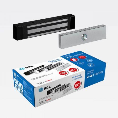 Fechadura Magnética HDL M-90 280kg Sobrepor Externa c/ LED e Sensor HDL